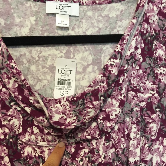 LOFT cap sleeve floral dress NWT size SP - Picture 4 of 8